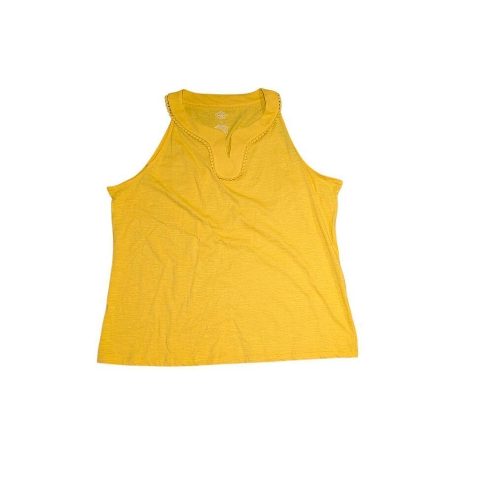 NWT St. John's Bay sleeveless top in "Island Yellow" color Women’s 2XL